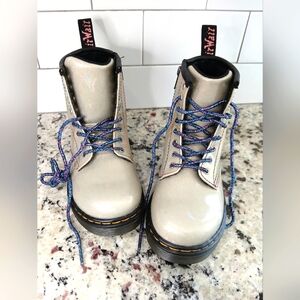 Iridescent Lace-Up Girls Dr Marten Boots
